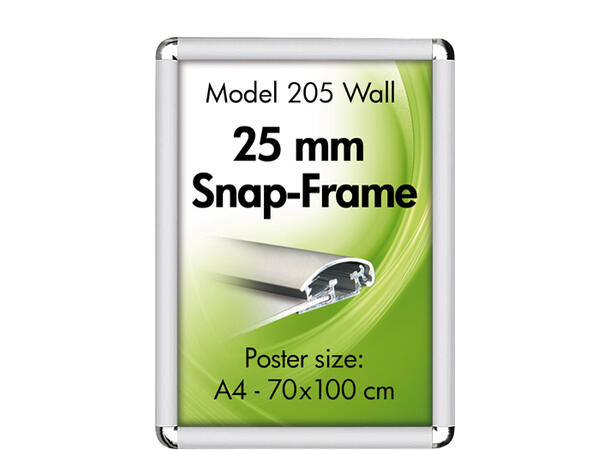 Plakatramme Snap Rondo 25 mm aluminium 